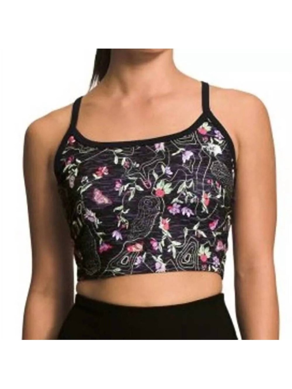 The North Face Black Floral Racerback Sports Bra